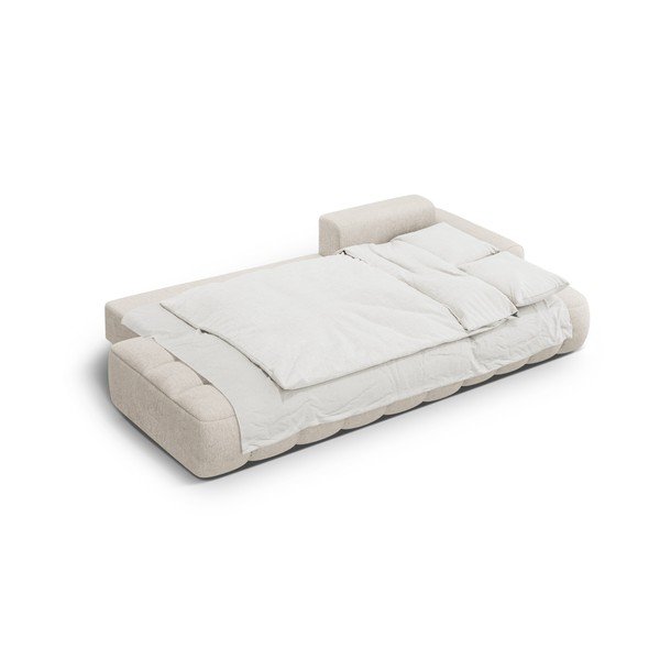 Divano angolare beige allungabile/con contenitore (con penisola a destra/con chaise lounge) Linz – Cosmopolitan Design-image-4