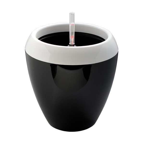 Vaso autoinnaffiante bianco e nero Calimera A1, ø 17 cm - Plastia