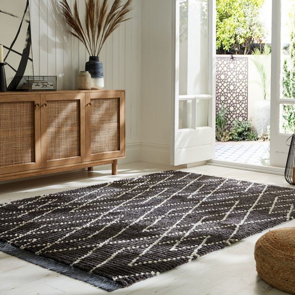 Tappeto nero 160x230 cm Aisha - Flair Rugs-image-1