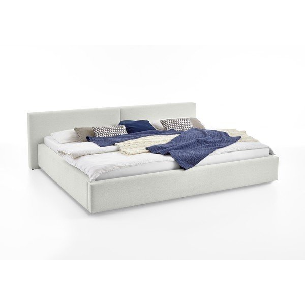 Letto matrimoniale imbottito bianco con contenitore con rete inclusa 200x240 cm Cube – Meise Möbel