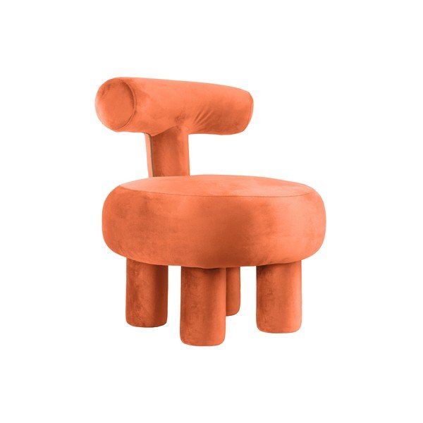 Poltrona in velluto arancione Abrazo - Leitmotiv