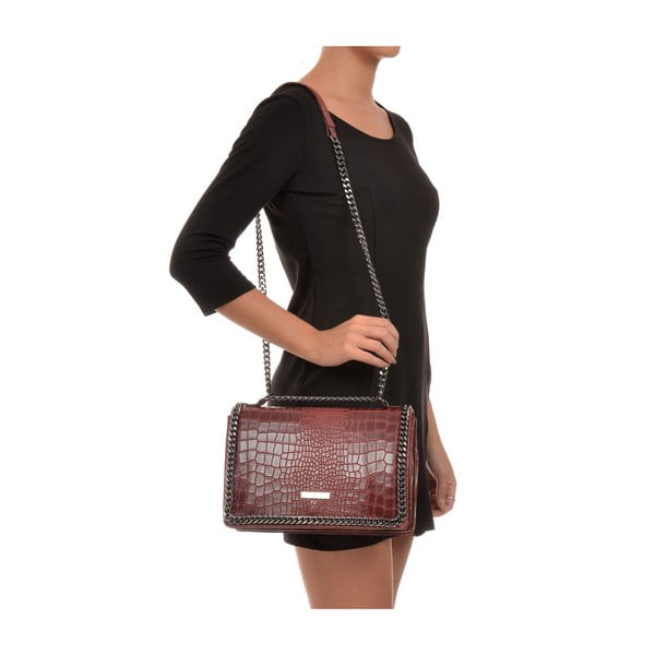 Borsa a catena in pelle rossa - Carla Ferreri-image-4