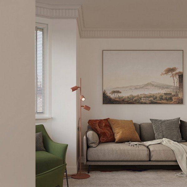 Lampada da terra color mattone in alluminio con struttura flessibile (altezza totale 155 cm) Gleam – Sollux-image-3