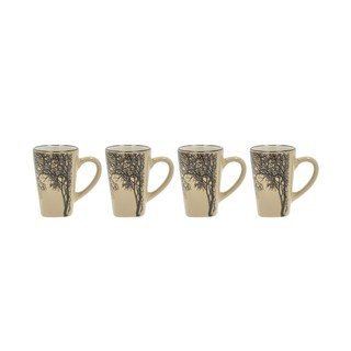 Set Di 4 Tazze In Metallo Smaltato Giallo Da 250 Ml - Classiche E Resistenti, Prodotto In Russia