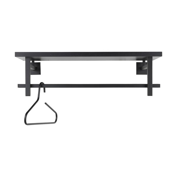 Attaccapanni da parete nero in metallo con scaffale 76 cm Simplon – Spinder Design