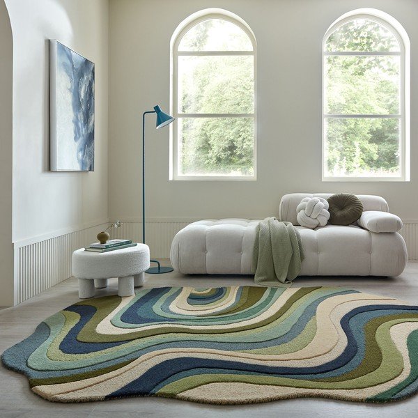 Tappeto verde in lana tessuto a mano 160x230 cm Envy Wool – Flair Rugs-image-1