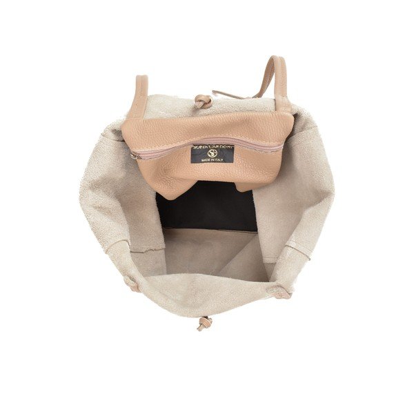 Béžová dámská kožená kabelka Sofia Cardoni Shopper-image-4
