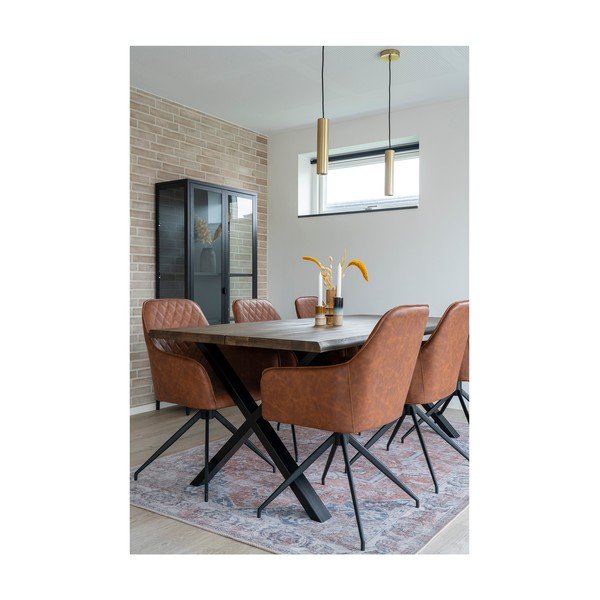 Sedia da pranzo marrone chiaro in imbottito Harbo – House Nordic-image-2