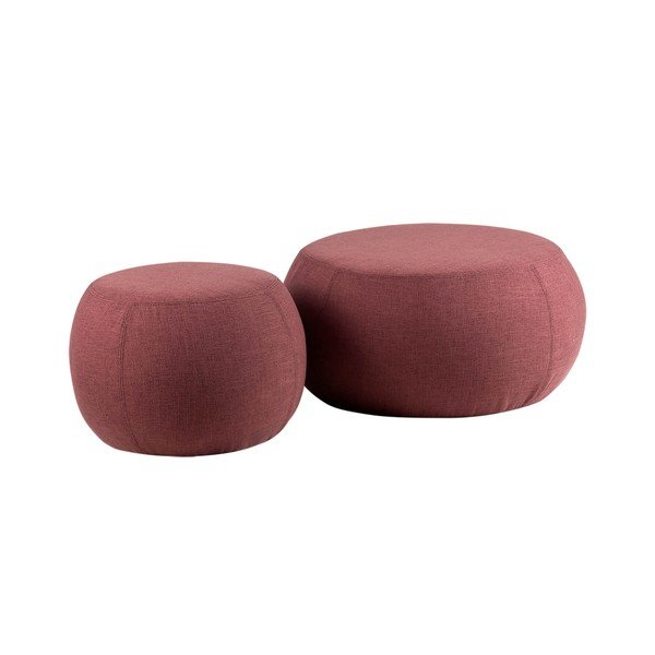 Pouf rosso borgogna , ø 75 cm Alan - sømcasa-image-1