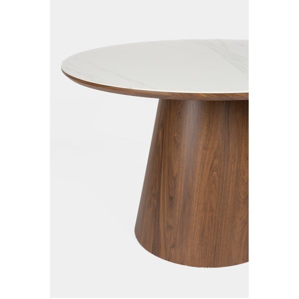 Tavolo da pranzo rotondo con piano in pietra ø 115 cm Almira – White Label-image-3