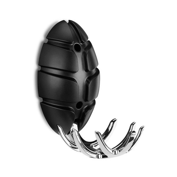 Gancio da parete nero/color argento lucido in plastica Bug – Spinder Design-image-1