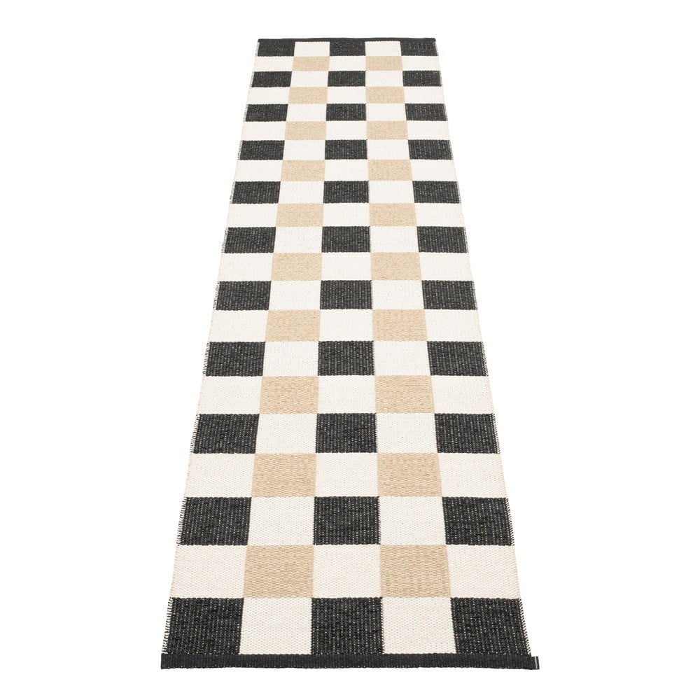 Passatoia da interno/esterno nera/color crema 70x300 cm Pix Black Vanilla – Pappelina | Tappeti per esterni