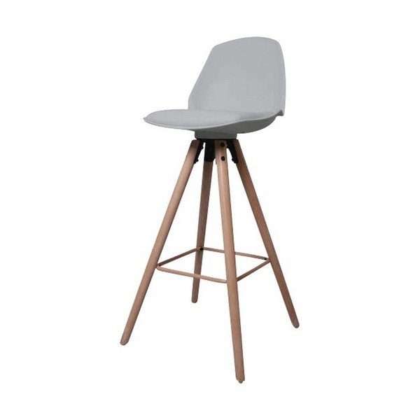 Sgabello da bar grigio con base in legno di quercia Oslo - Actona