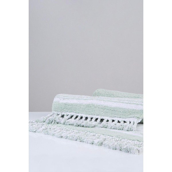 Tappeto da bagno in cotone verde, 60 x 90 cm Martil - Foutastic-image-3