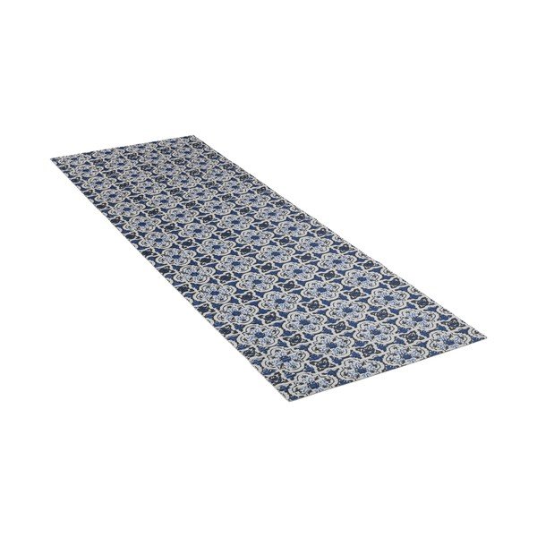 Tappeto da bagno in plastica bianca e blu 65x200 cm Murcia - Wenko-image-2