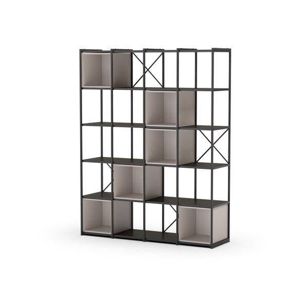 Libreria nera e crema 140x179 cm Anya - Marckeric-image-2