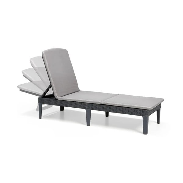 Sedia a sdraio da giardino in plastica grigio scuro Jaipur - Keter-image-2