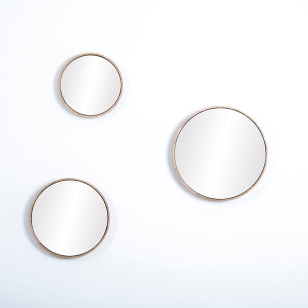 Specchio da parete con cornice in rovere massiccio , ⌀ 22 cm Look - Gazzda-image-2