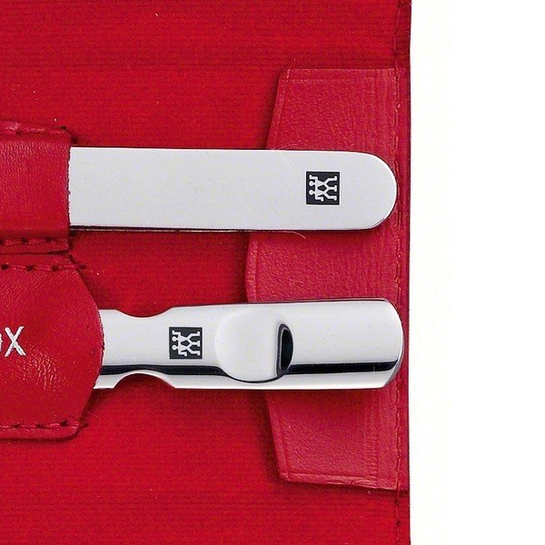 Set manicure in astuccio di pelle rossa, 3 pezzi - Zwilling-image-3