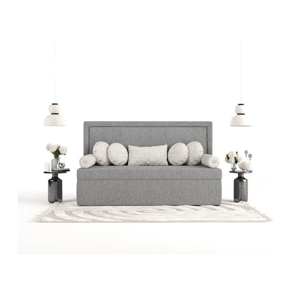 Letto singolo imbottito grigio 100x200 cm Scala - Maison de Rêve-image-3