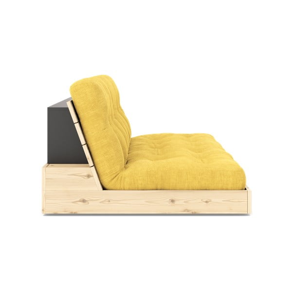 Divano letto in velluto a coste giallo 196 cm Base - Karup Design-image-3