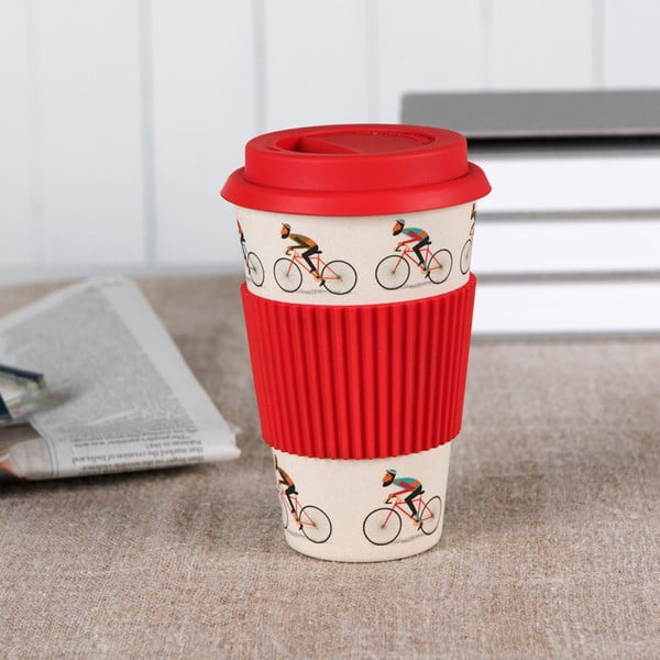 Tazza da viaggio in bambù con dettagli rossi, 400 ml Le Bicycle - Rex London-image-1