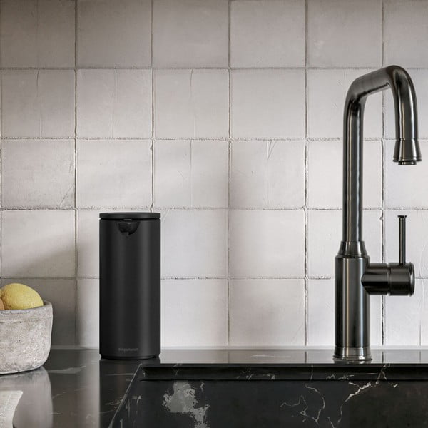 Dispenser di sapone in acciaio touchless nero opaco da 414 ml - simplehuman-image-1