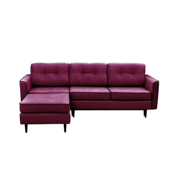 Divano letto viola con gambe nere Dragonfly, angolo sinistro - Mazzini Sofas