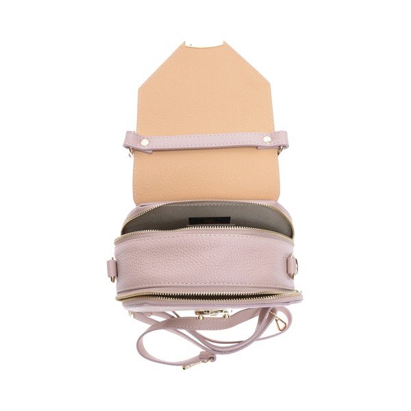 Růžová kožená kabelka Roberta M Rosa-image-4