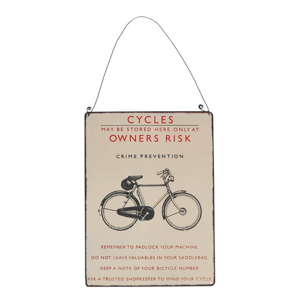 Insegna in metallo 17x23 cm Retro Bicycle - Rex London