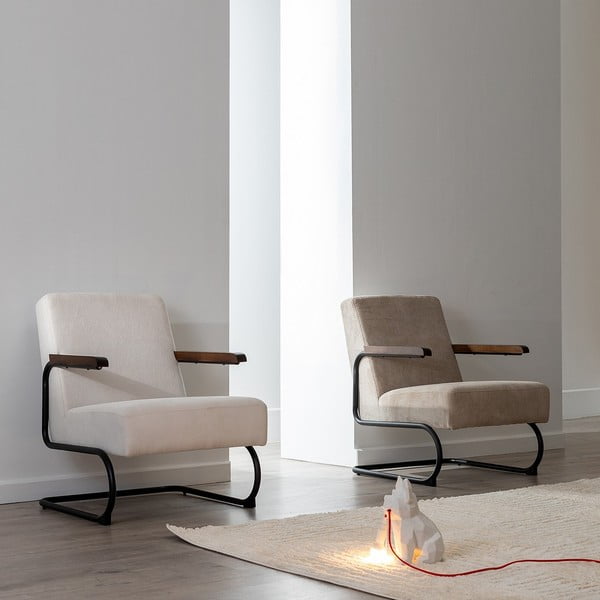 Poltrona grigio tortora con rivestimento in ciniglia Industra – Ixia-image-4