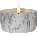 Candela LED in cemento grigio e bianco, altezza 7,5 cm Flamme Marble - Star Trading