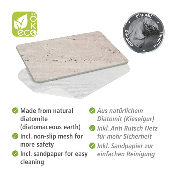 Tappetino da bagno marrone chiaro in terra di diatomee 39x60 cm Puna - Wenko-image-3