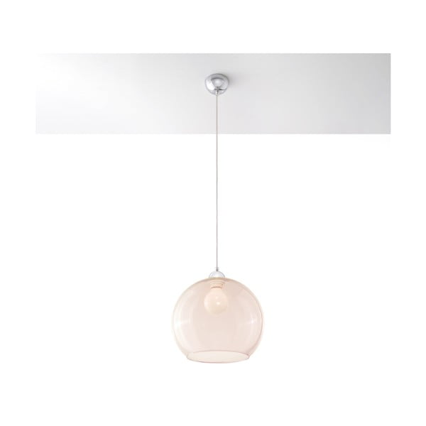 Lampada a sospensione beige con paralume in vetro ø 30 cm Bilbao - Sollux-image-2