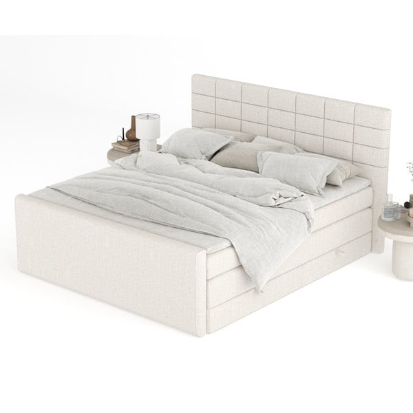 Letto boxspring beige con contenitore 140x200 cm Ava – Maison de Rêve-image-4