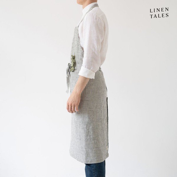 Grembiule in lino Thin Black Stripes - Linen Tales-image-1