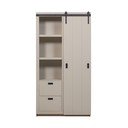 Armadietto greige in pino massiccio con porte scorrevoli 122x230x37 cm Slide – vtwonen
