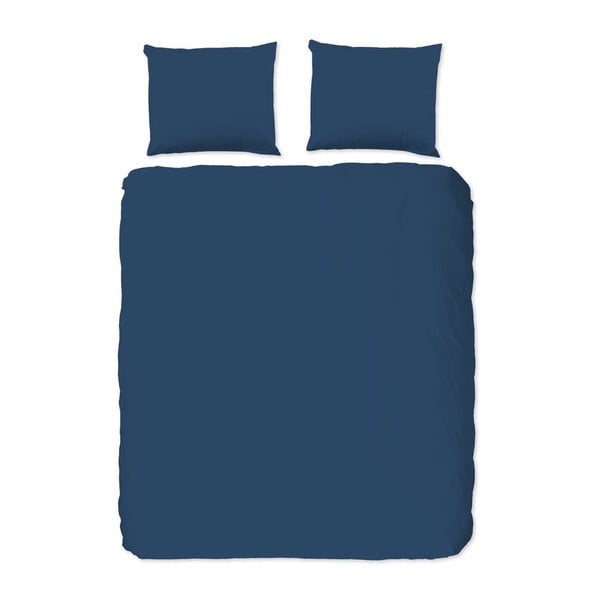 Biancheria da letto matrimoniale in cotone blu versal, 200 x 220 cm Uni - Good Morning