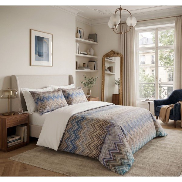 Set copripiumino e federa blu per letto singolo 200x140 cm Margot  – Mijolnir-image-1