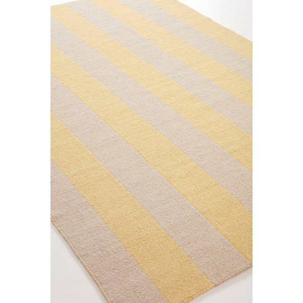 Passatoia gialla/beige in misto lana tessuta a mano 80x200 cm Sissel – Jotex-image-4