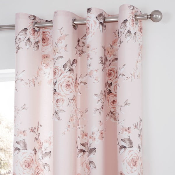 Tende in set rosa 2 pz 168x183 cm Canterbury – Catherine Lansfield-image-1