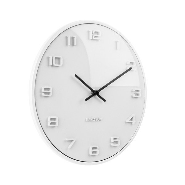 Bílé nástěnné hodiny Karlsson Elevated, ⌀ 25 cm-image-1