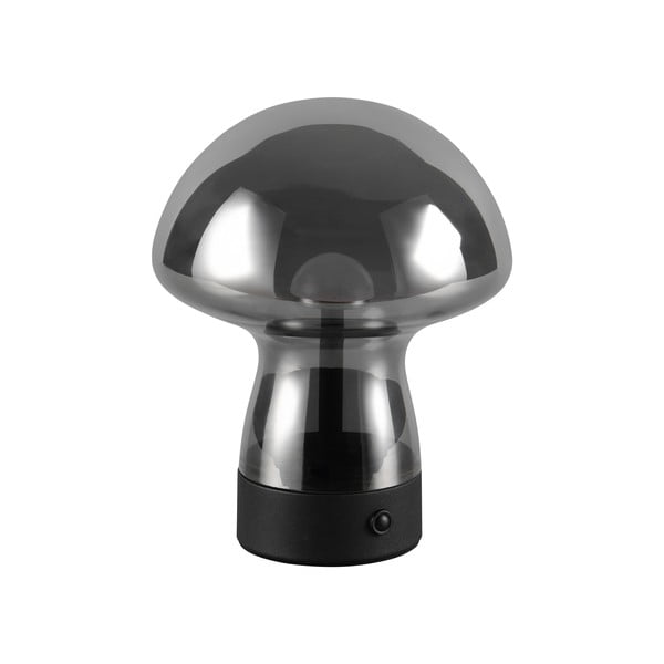 Lampada da tavolo LED grigia con paralume in vetro (altezza totale 18 cm) Dooley – Trio