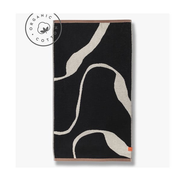 Asciugamano in cotone biologico bianco e nero 70x133 cm Nova Arte - Mette Ditmer Denmark