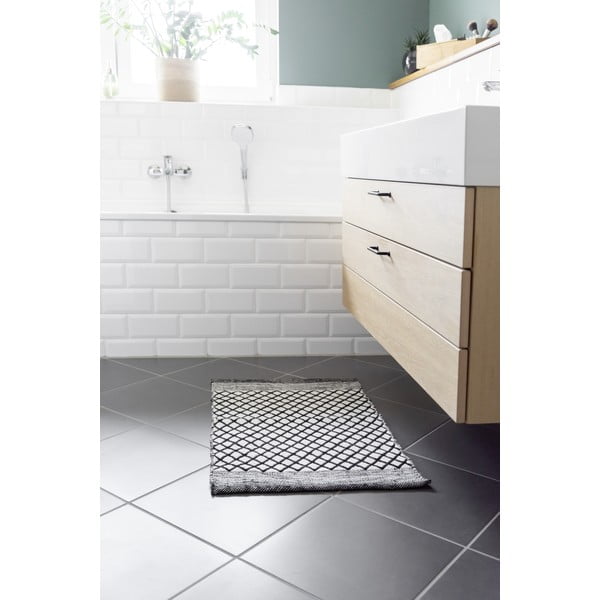 Tappetino per il bagno bianco e nero in plastica riciclata 50x80 cm Tara – Wenko-image-4