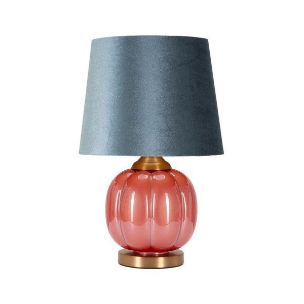 Lampada da tavolo rossa/blu in vetro con paralume in tessuto (altezza totale 50 cm) Helene – Mauro Ferretti