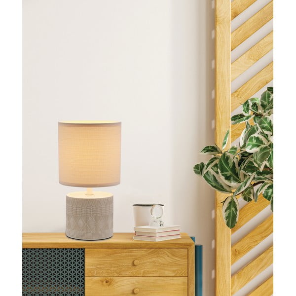 Lampada da tavolo beige con paralume in tessuto (altezza 26 cm) Dina - Candellux Lighting-image-1