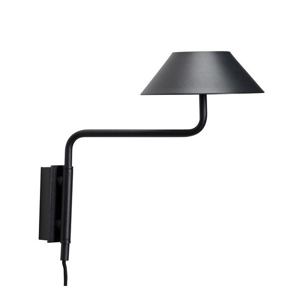 Lampada da parete LED nera in metallo con alimentazione a corrente con intensità regolabile ø 30 cm Cover – Hübsch-image-3