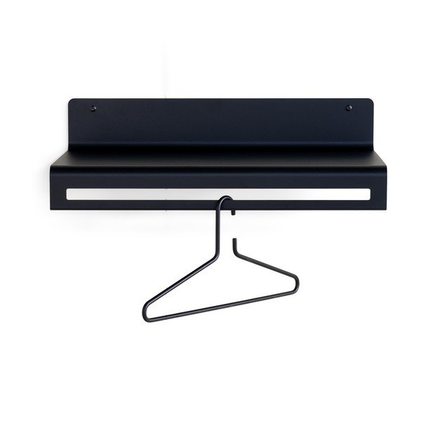 Attaccapanni da parete nero in metallo con scaffale 60 cm Sway – Spinder Design-image-4