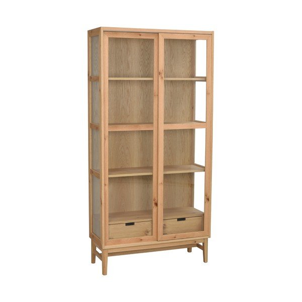 Vetrina in rovere con ante scorrevoli in colore naturale 100x203 cm Hazelton - Rowico-image-3